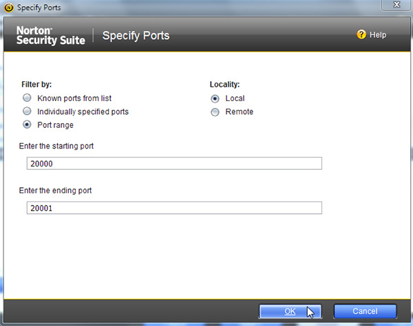 Screen 5 of 'Add Rule' wizard in Norton Security Suite